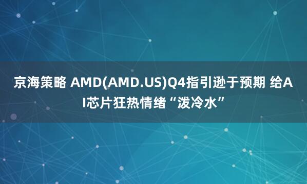 京海策略 AMD(AMD.US)Q4指引逊于预期 给AI芯片狂热情绪“泼冷水”