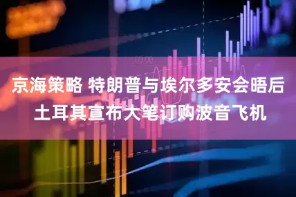 京海策略 特朗普与埃尔多安会晤后 土耳其宣布大笔订购波音飞机